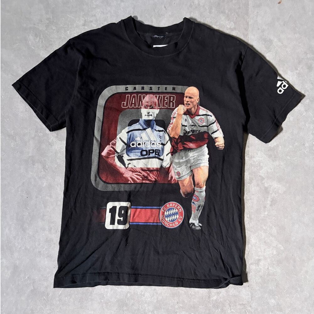 2000s Vintage Bayern FC Carsten Jancker Adidas Black T Shirt -M